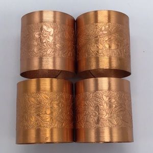 Vintage Coppercraft Guild Napkin Rings Set of 4
